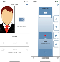 Benutzer in der DictaNet App einrichten