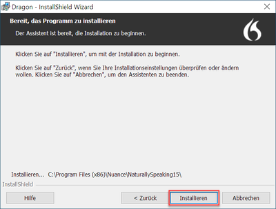 Dragon-Installation starten