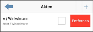 Löschen von Akten per Swipe