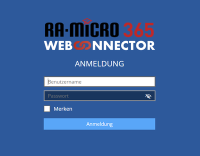 Webconnector-Anmeldung