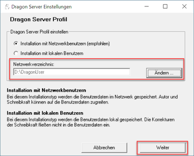Speicherort des Profils